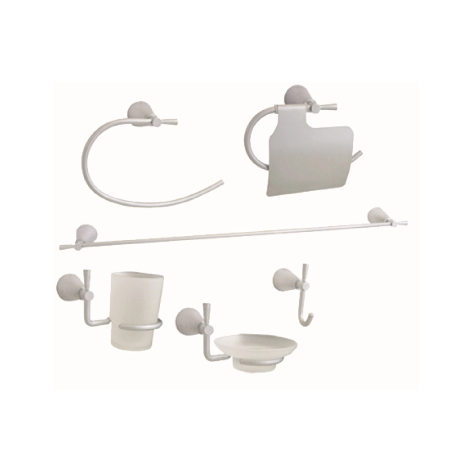 Juego de accesorios Dica de 6 piezas para baño acabado cromo, modelo 2800, Accesorios Para Baño
