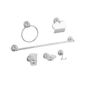 Juego de accesorios Dica de 6 piezas para baño acabado cromo, modelo 2600, Accesorios Para Baño