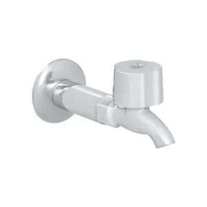 Llave nariz Dica para fregadero con niple y chapetón acabado cromo, modelo 4018, Valvulas