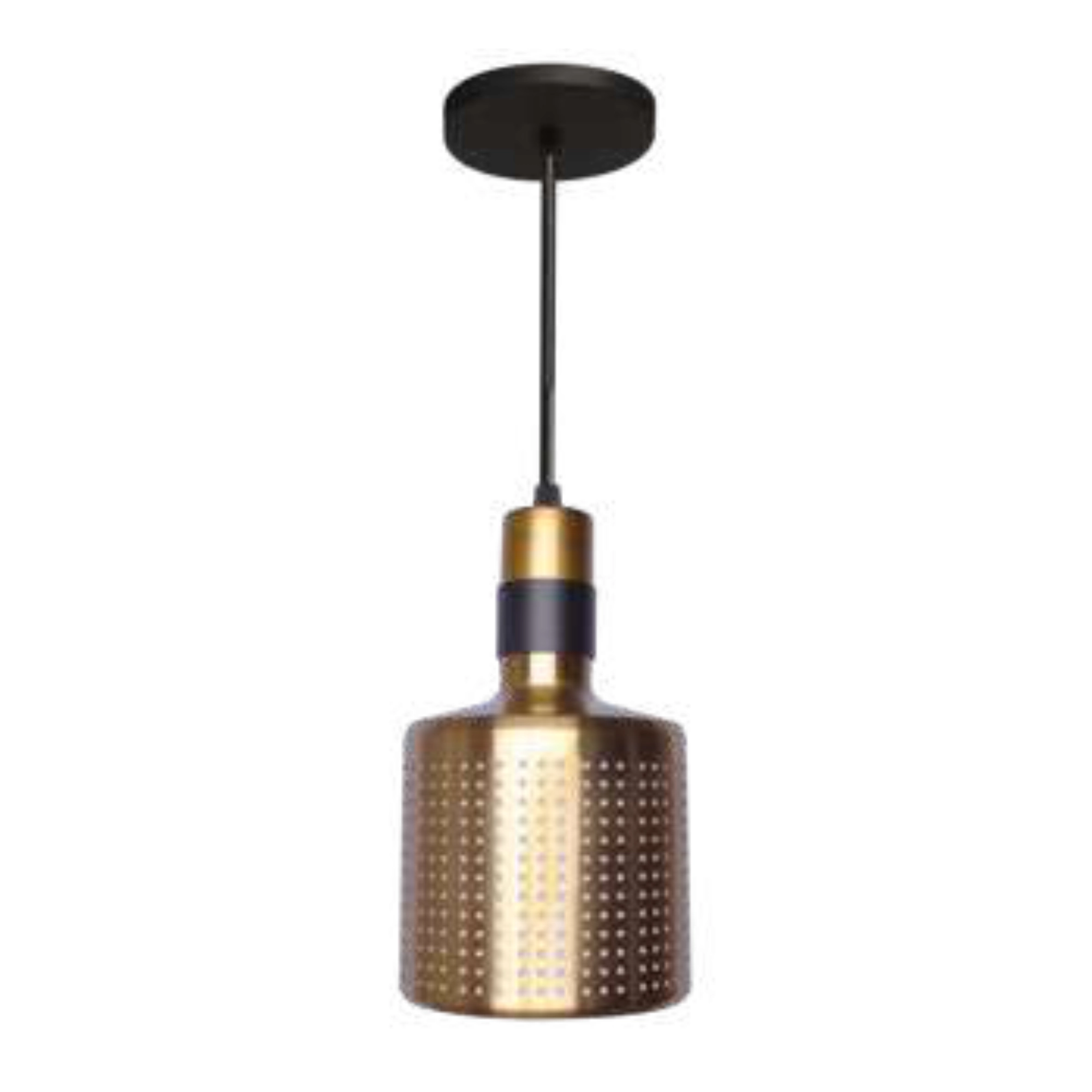Luminario colgante interior Ø 12 cm x H 120 cm color dorado cepillado marca Maxxi modelo CL7012