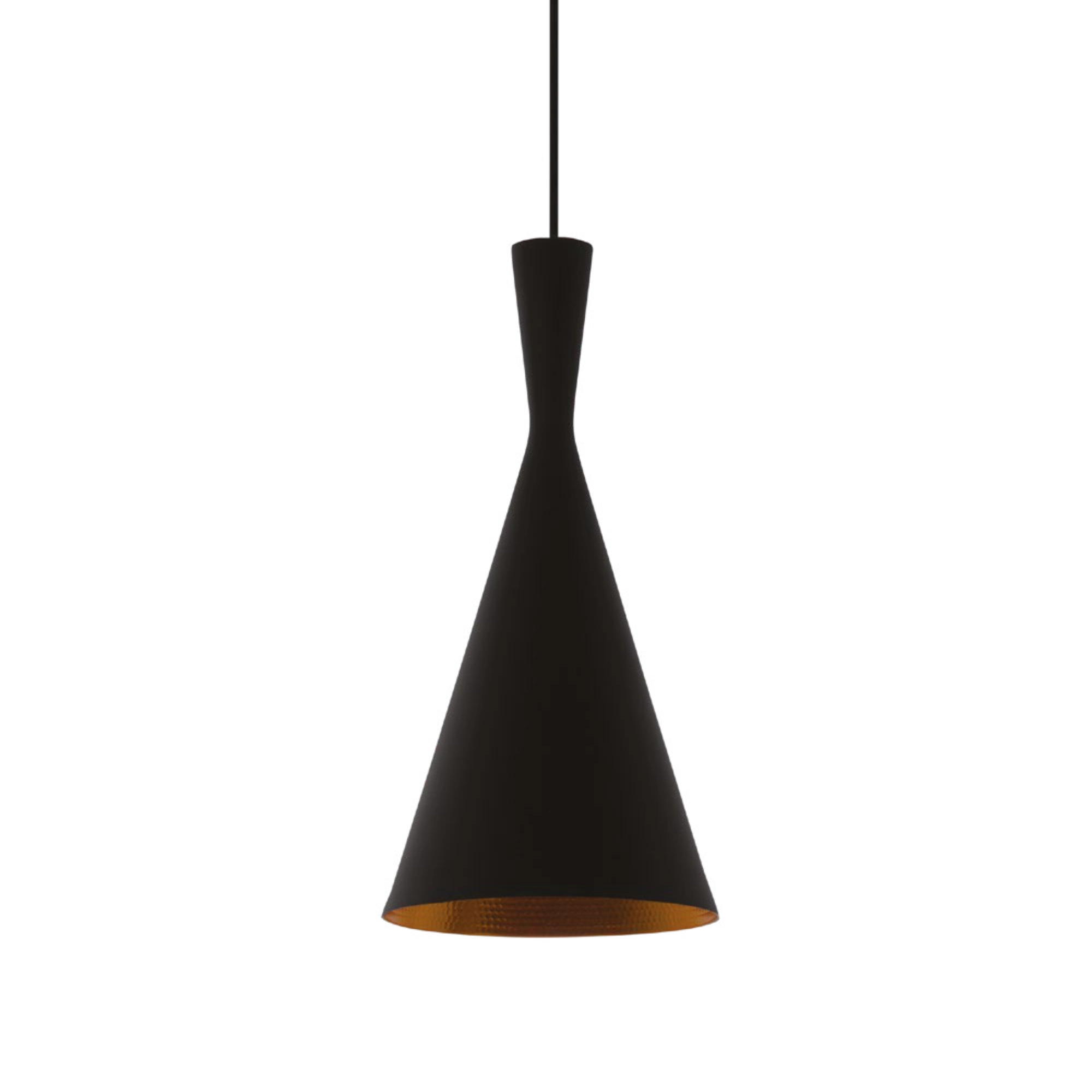 Luminario colgante interior Ø 19 cm x H 120 cm color negro / interior dorado marca Maxxi modelo CL7006N