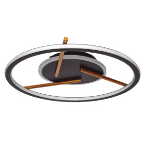 Luminario de techo plafón interior Ø 42 cm x H 8 cm color negro con detalles dorados marca Maxxi modelo PF8219LED3TC