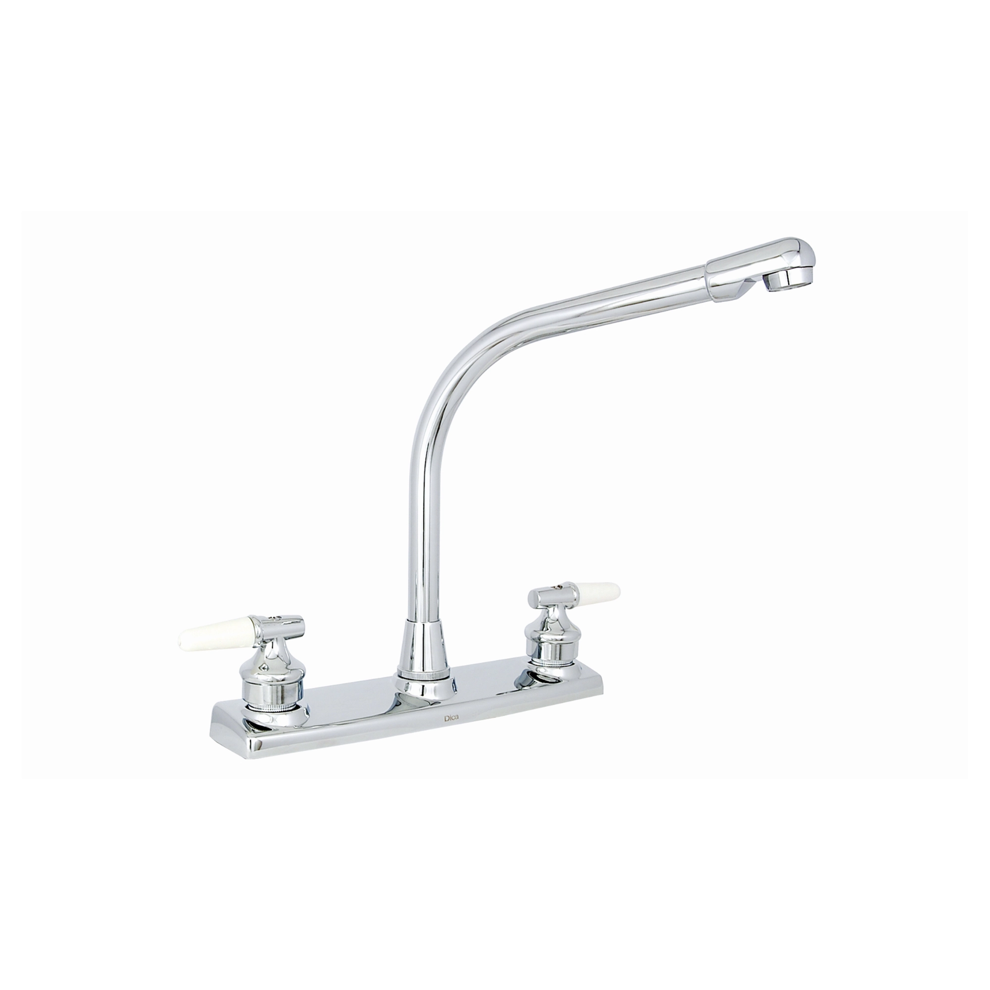 Mezcladora Dica 8" para fregadero cromo cuello alto