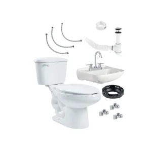 Paquete sanitario y lavabo empotrable DICA blanco de 14 piezas, modelo 4204, Muebles De Baño Cerámicos