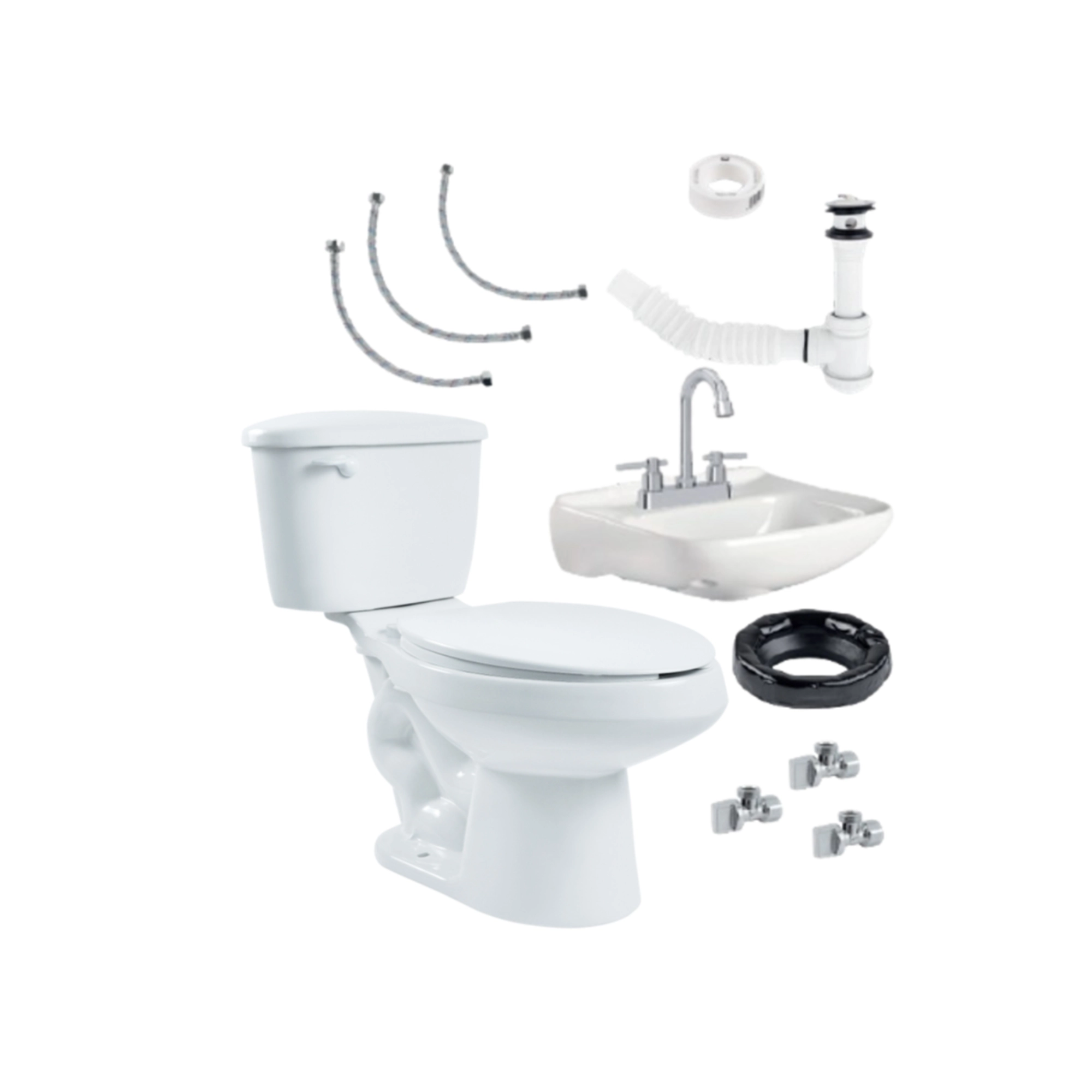 Paquete sanitario y lavabo empotrable DICA blanco de 14 piezas, modelo 4204, Muebles De Baño Cerámicos