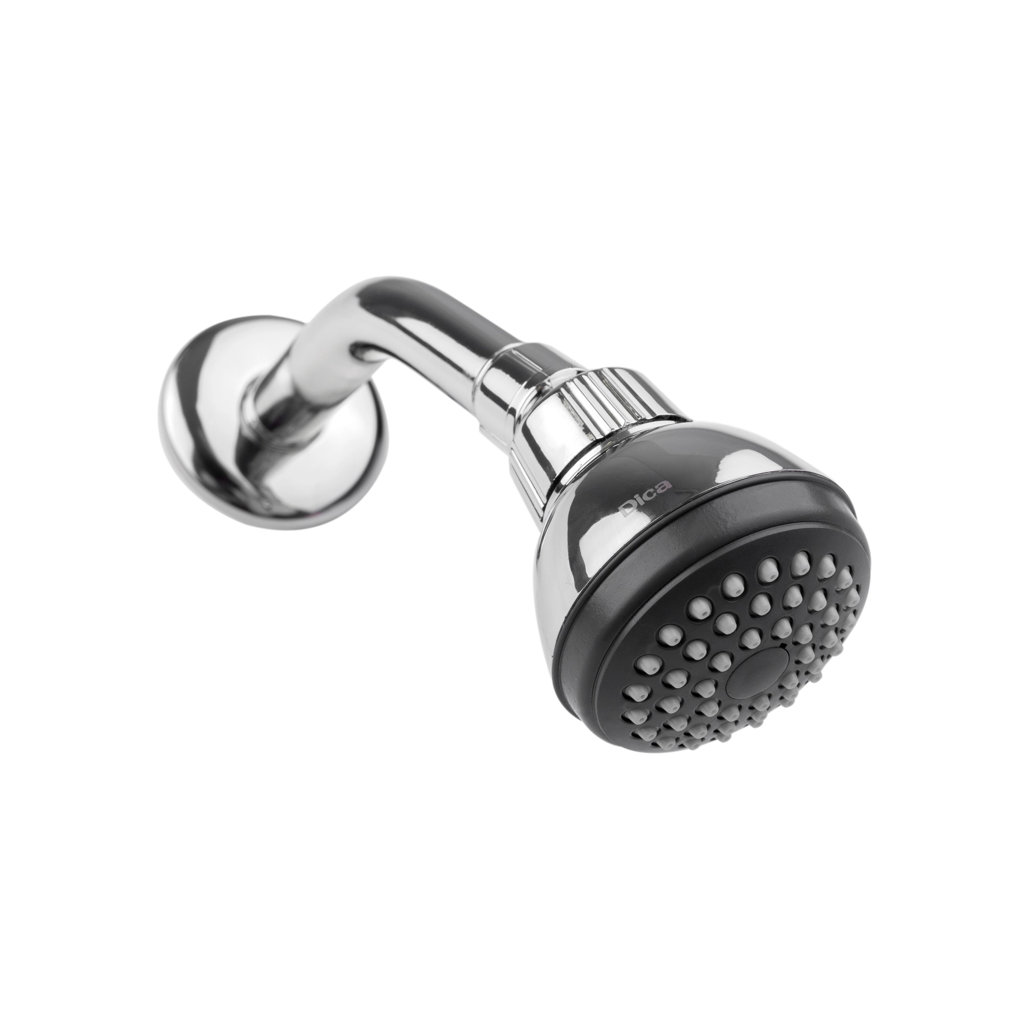 Regadera Dica con brazo y chapetón sistema limpia fácil acabado cromo, modelo 4506B, Regadera Para Baño