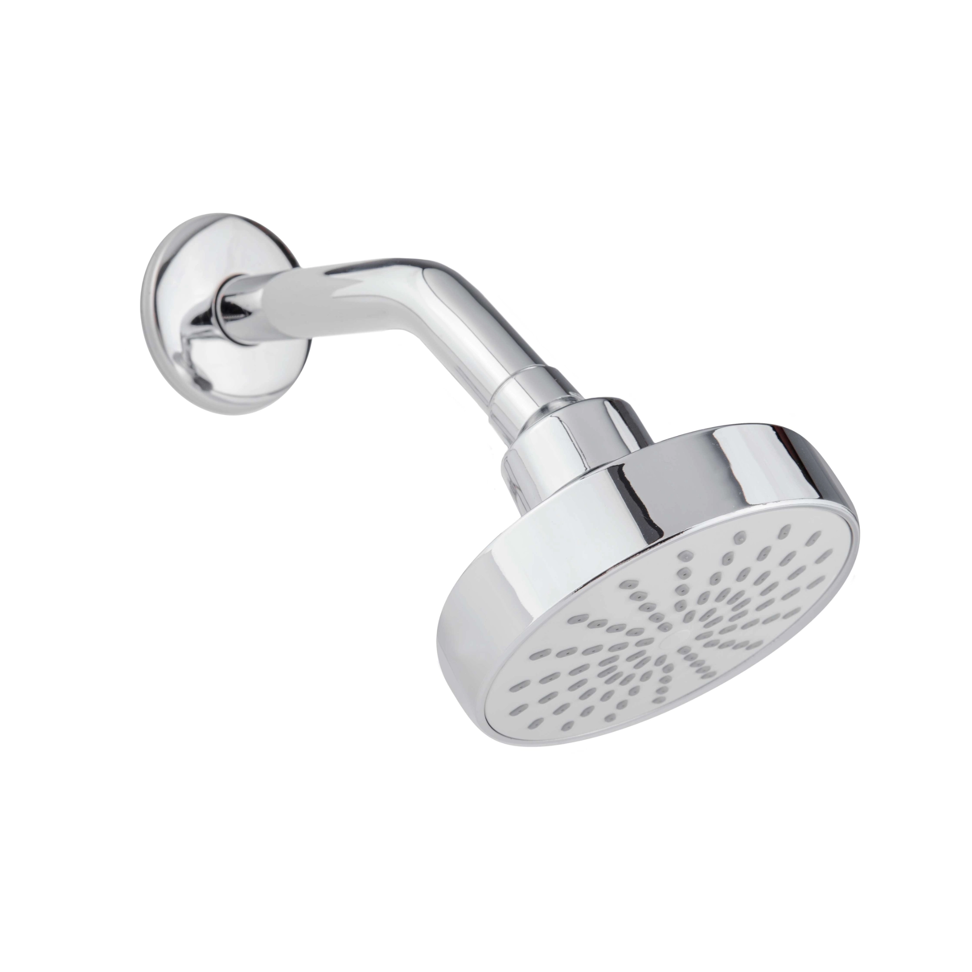 Regadera Ecológica DICA 4" con Brazo y Chapetón Cromo, modelo 4541, Regadera Para Baño