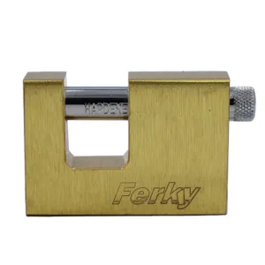 Candado Ferky CLCT70CR-AS-BL de latón para cortina con llave de puntos