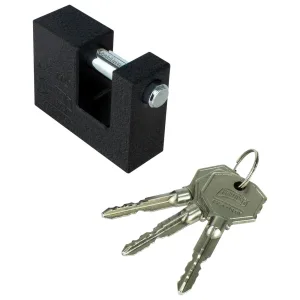 Candado Phillips TX-110 negro de hierro para cortina metálica con 3 llaves