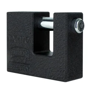 Candado Phillips TX-110 negro de hierro para cortina metálica con 3 llaves