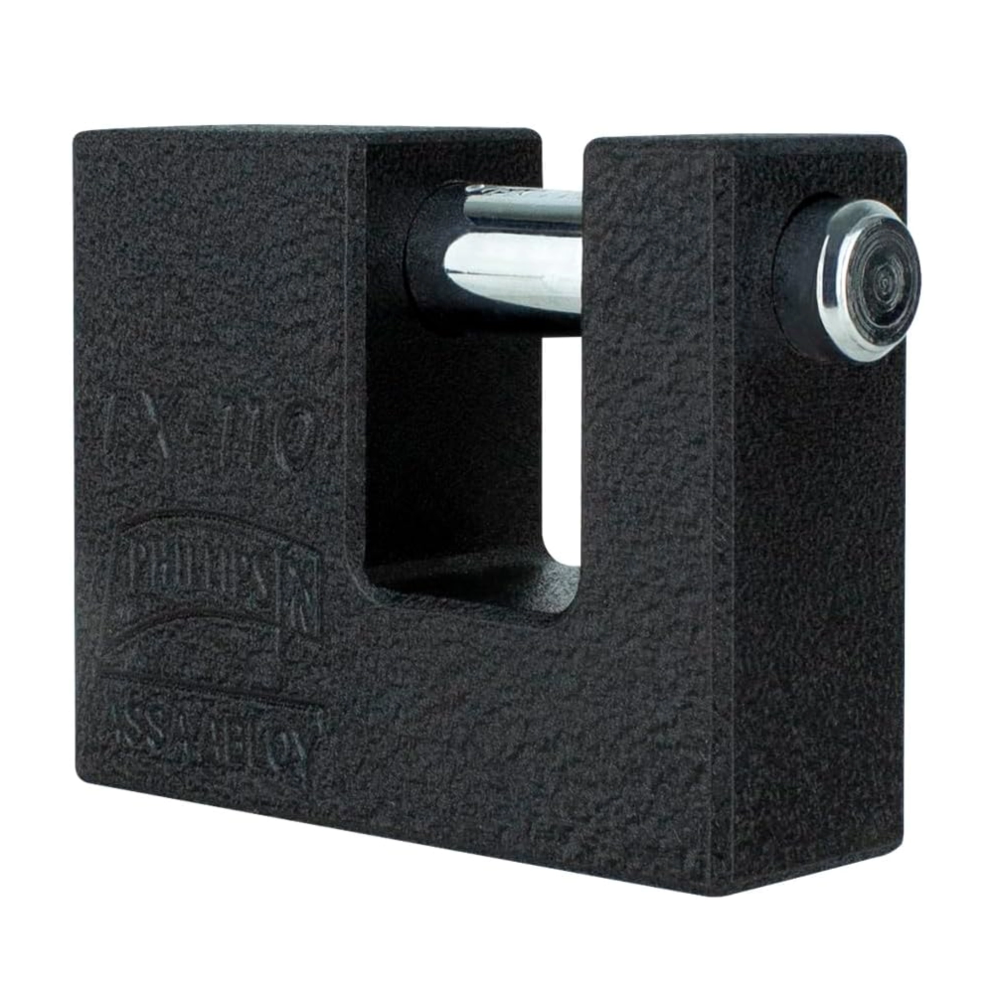 Candado Phillips TX-110 negro de hierro para cortina metálica con 3 llaves