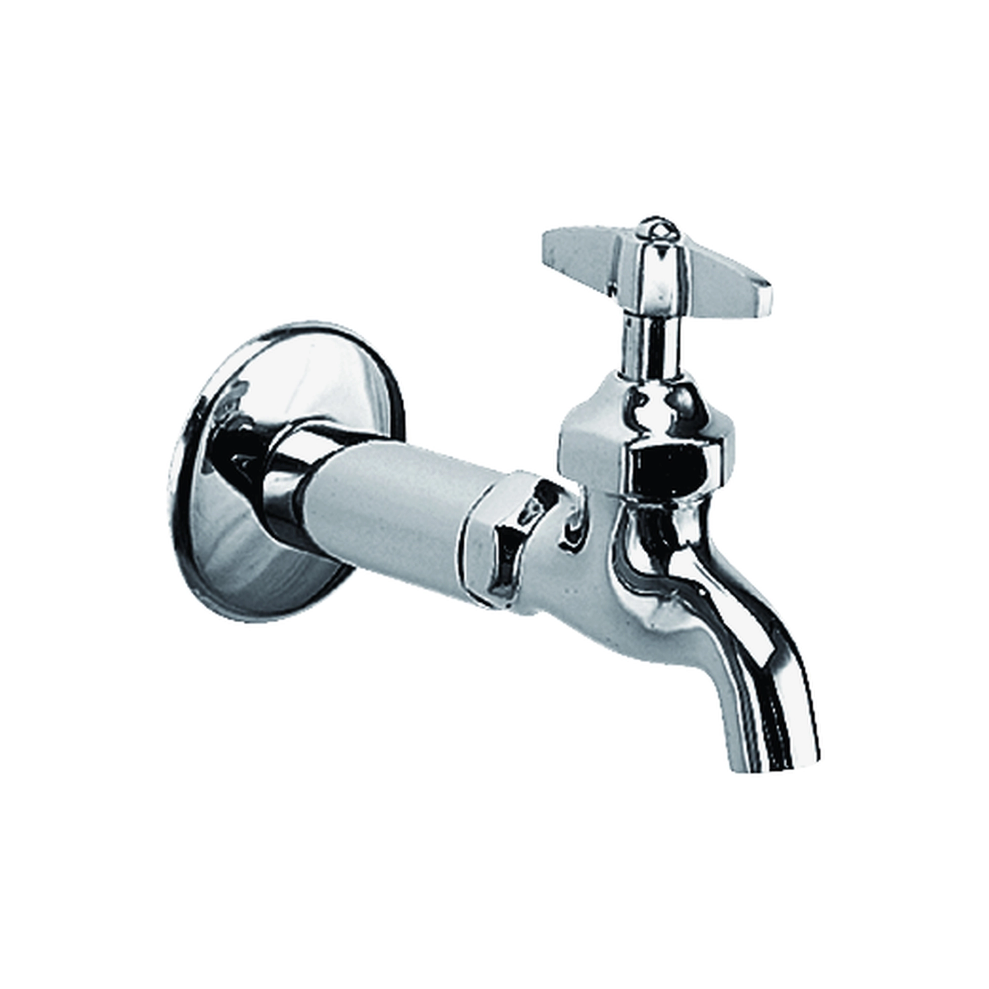 Llave nariz Urrea 1:2 cromo maneral plano con niple y chapetón - Ferretería Onofre Llave nariz Urrea 1/2 pulgada acabado cromo con maneral plano, niple y chapetón, modelo 18L, Valvulas