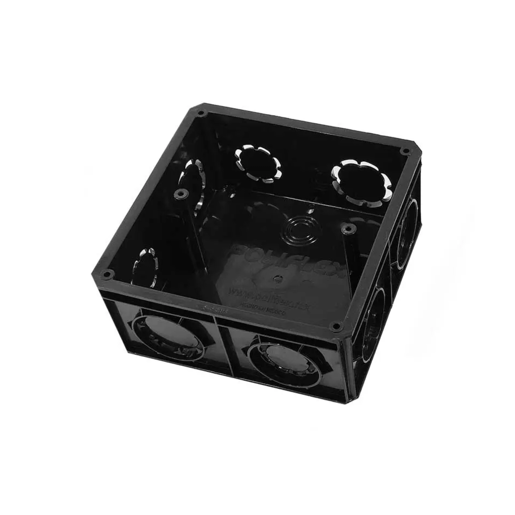 Caja de registro Poliflex negra 1″ con tapa — KP-CANE1-40 Ferretería Onofre Caja de registro Poliflex negra de 1 pulgada con tapa, modelo KP-CANE1-40