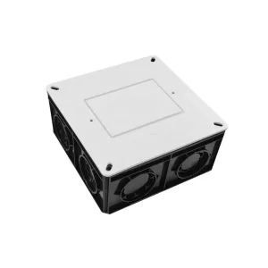 Caja de registro Poliflex negra de 1 pulgada con tapa, modelo KP-CANE1-40