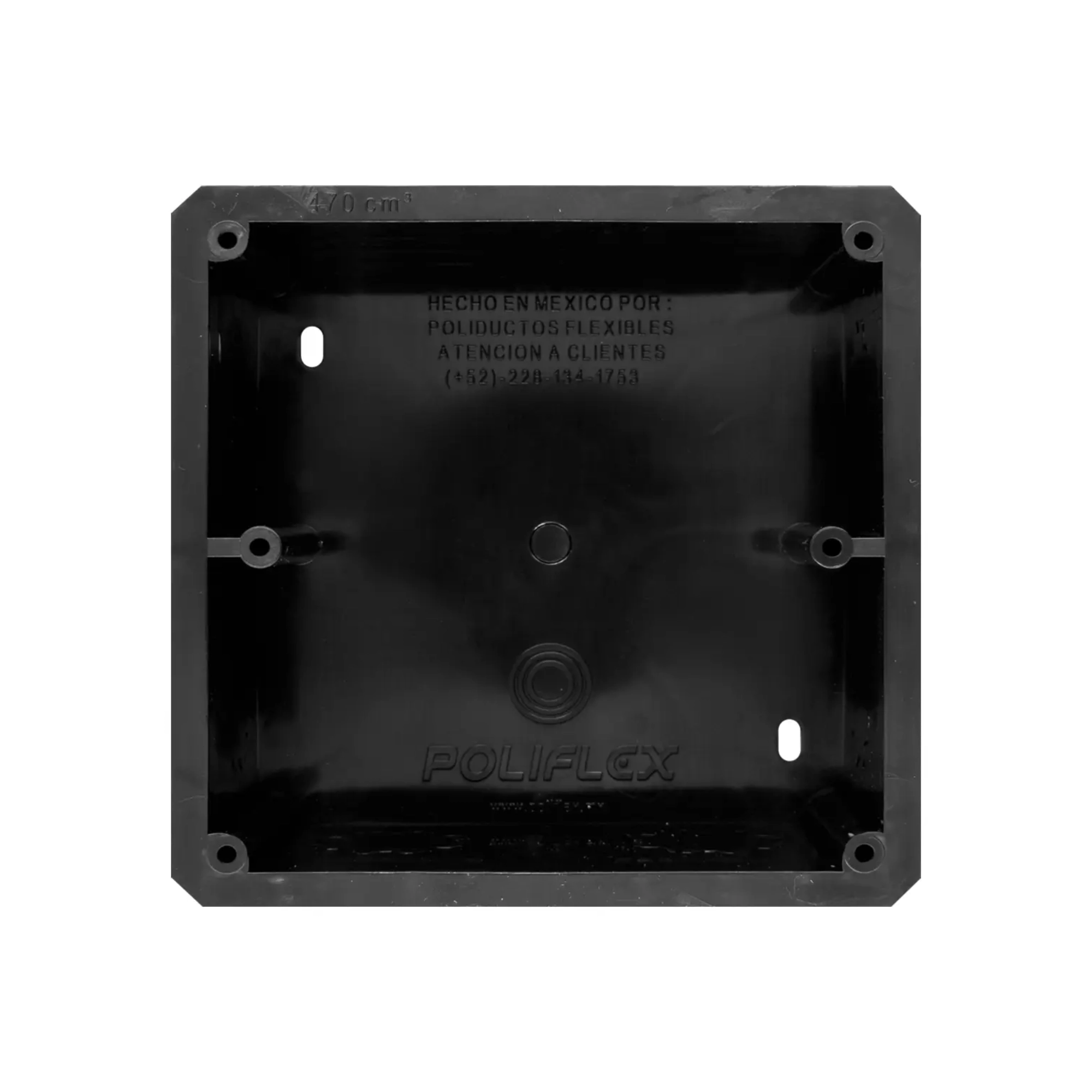 Caja de registro Poliflex negra 3/4″ con tapa 2 en 1 — KP-CATA34-60 Ferretería Onofre Caja de registro Poliflex negra de 3/4" con tapa 2 en 1, modelo KP-CATA34-60