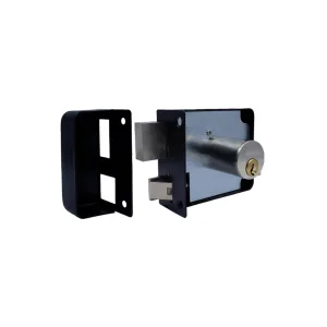 Cerradura de sobreponer Ferky CS107PGD-PE-BL gris de mano derecha con cilindro pre-ensamblado en blister