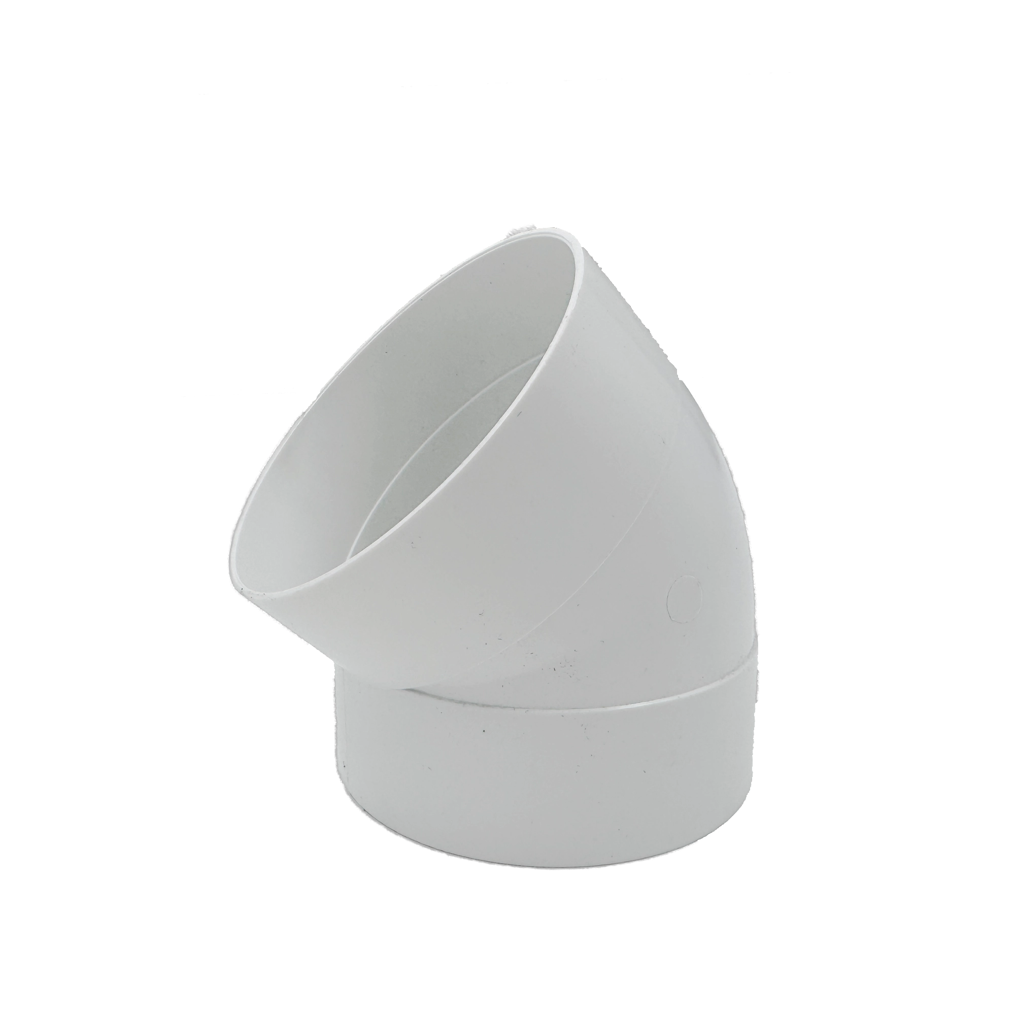 Codo de PVC sanitario de 4 pulgadas (110 mm) a 45° marca KYO modelo CS11045, unión campana x campana