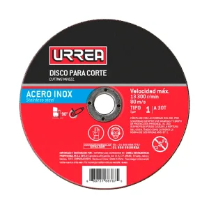 Disco abrasivo tipo 27 Urrea AMSD07 de 7 pulgadas x 5/32 para acero inoxidable