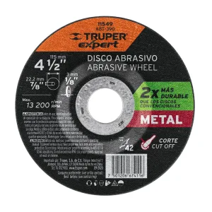 Disco de corte para metal Truper Expert ABT-390 de 4-1/2 pulgadas Tipo 42