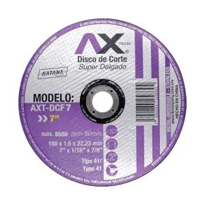 Disco de corte súper delgado AX-Tech AXT-DCF7 de 7 pulgadas por 1.6 mm con barreno de 7/8"