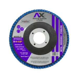 Disco laminado de desbaste y pulido AX TECH AXT-DLG40-Z de 4 1/2 pulgadas grano 40 de óxido de zirconio