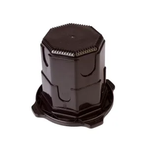 Mini bote integral Poliflex KP-MINBOT-60 de 100 mm en polietileno negro para lámparas halógenas y LED