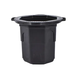 Mini bote integral Poliflex KP-MINBOT-60 de 100 mm en polietileno negro para lámparas halógenas y LED