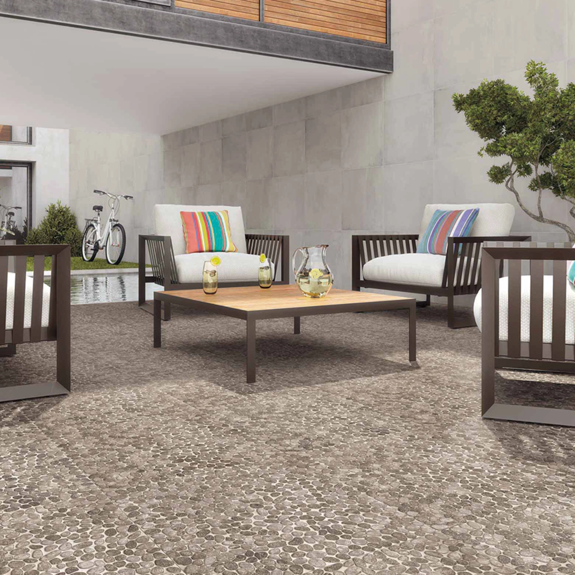 Piso cerámico Vitromex Yukon Cream 55x55 cm mate tipo piedra — caja de 1.54 m² Ferretería Onofre Piso cerámico Vitromex Yukon Cream 55x55 cm acabado mate tipo piedra