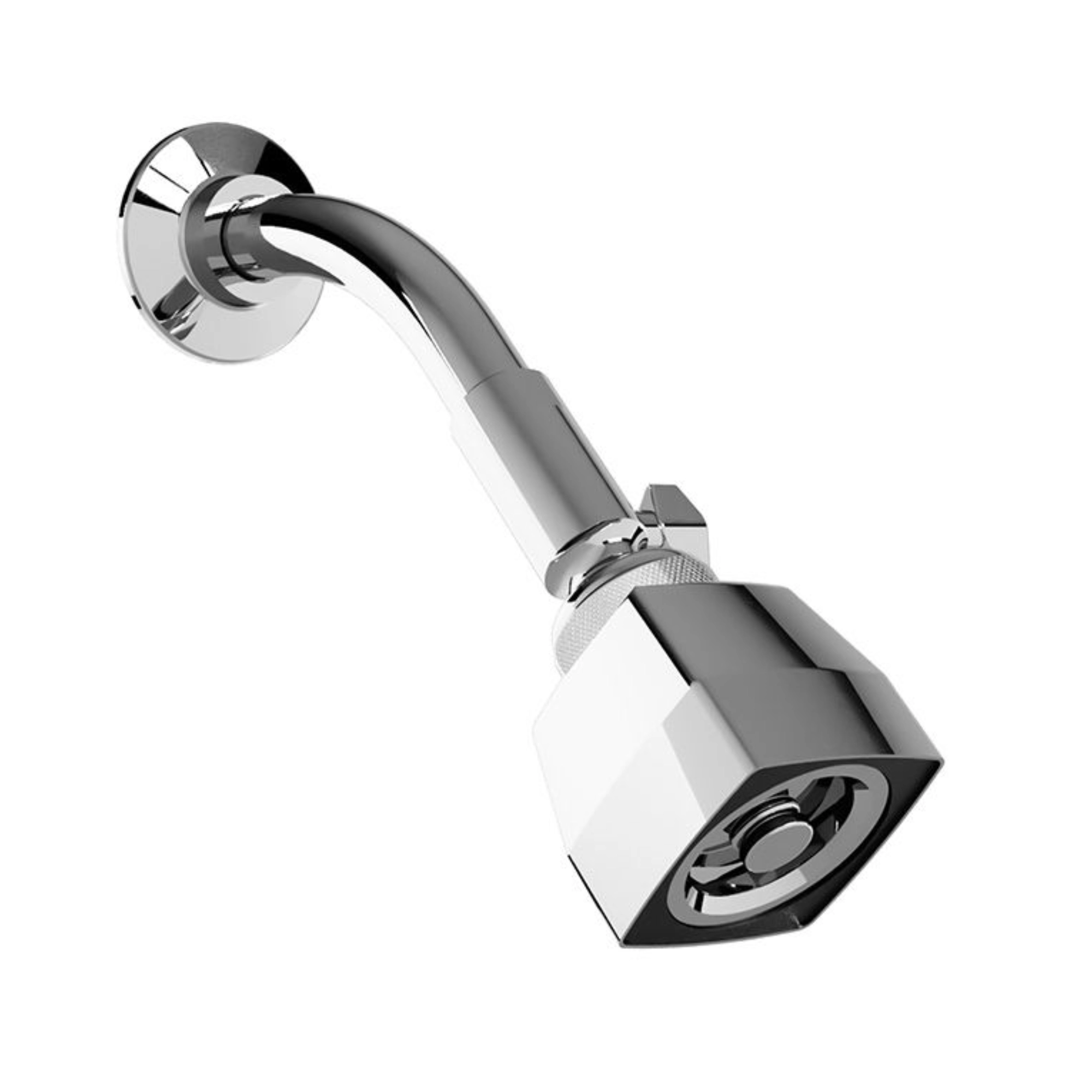 Regadera Helvex AC20-TR011 con válvula de control, brazo y chapetón en acabado cromo