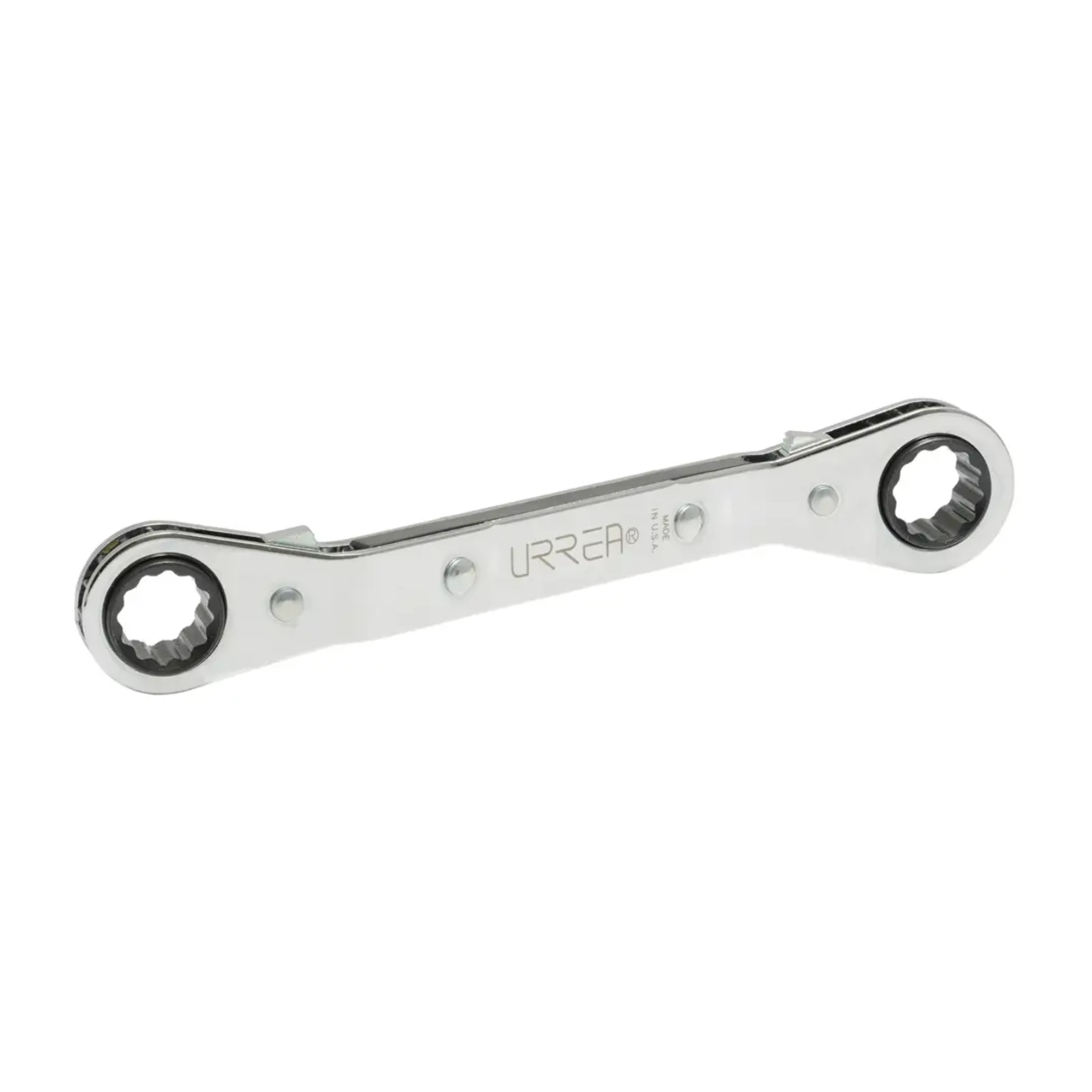 Llave de estrías de matraca acodada Urrea 1185, 3/4 x 7/8 pulgadas, 12 puntas, pulido espejo